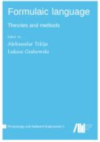 Image of E-book Formulaic Language : Theories and Methods