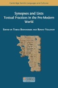 E-Book Synopses and Lists: Textual Practices in the Pre-Modern World
